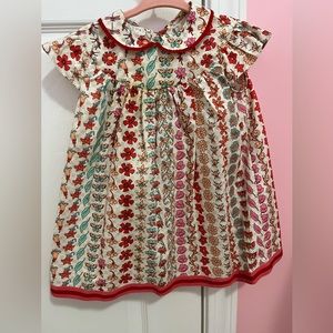Girls Gucci dress 12-18 mos worn once tan with flower detail